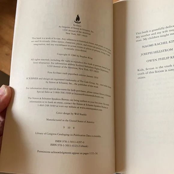 Stephen King IT Paperback First Edition Scriber 2016 - Picture 3 of 7